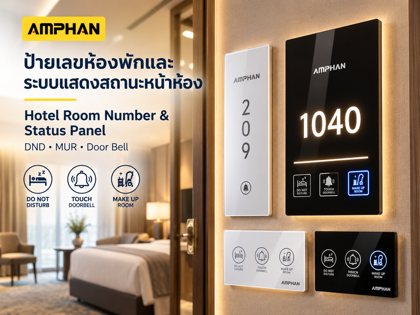 Hotel Room Number Plate & Room Status Panel