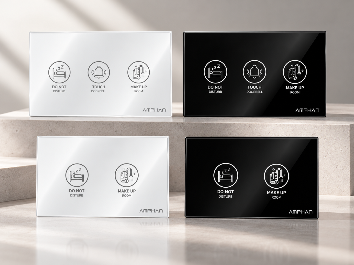 ป้ายแสดงสถานะหน้าห้องโรงแรม DND / MUR พร้อม Touch Doorbell AMPHAN